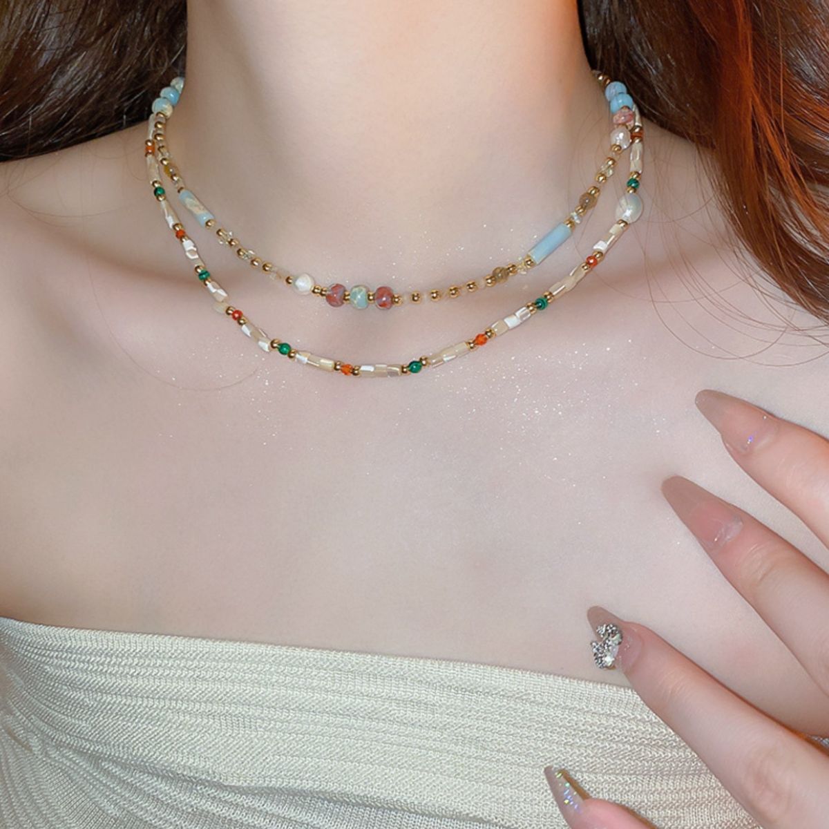 Bailey Beaded Charm Necklace