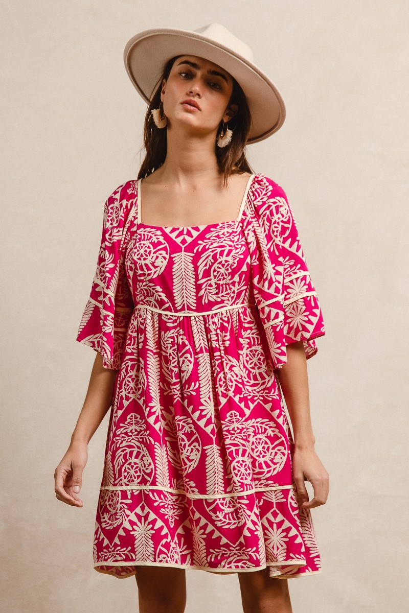 Aztec Woven Print Mini Dress