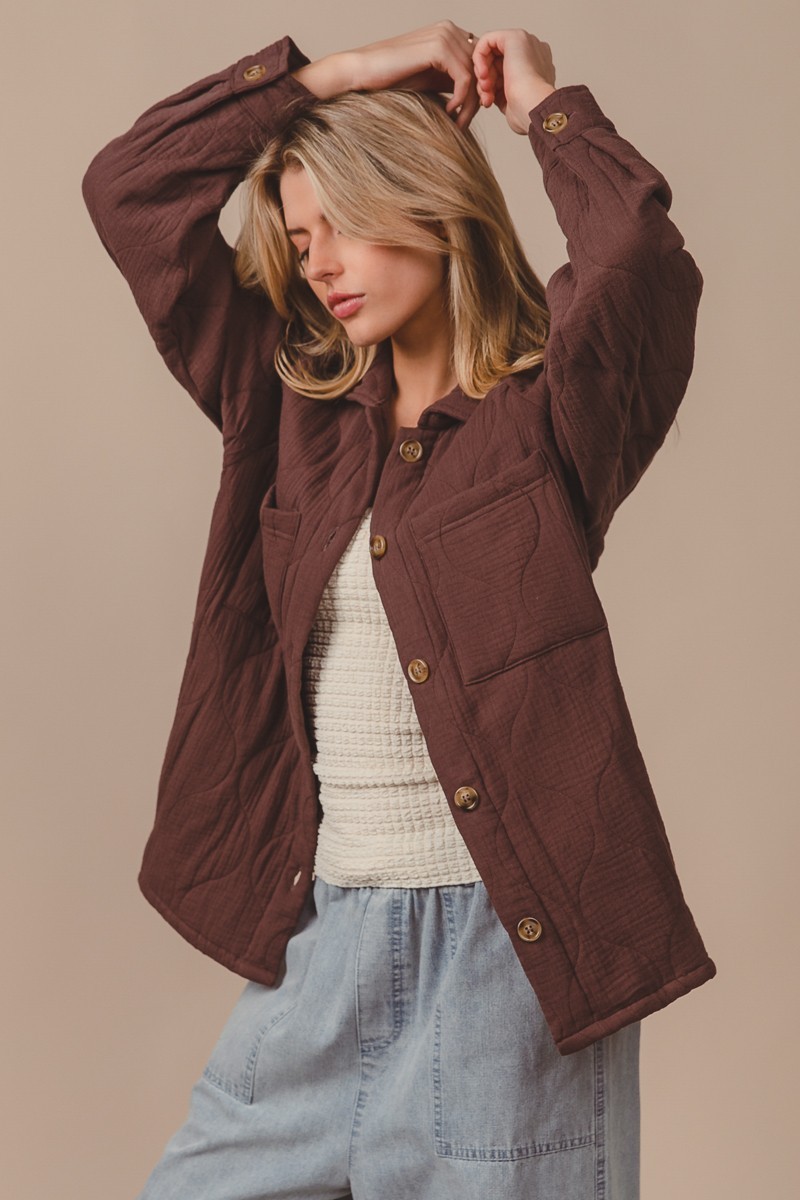 Quilted Mocha Oversized Shacket