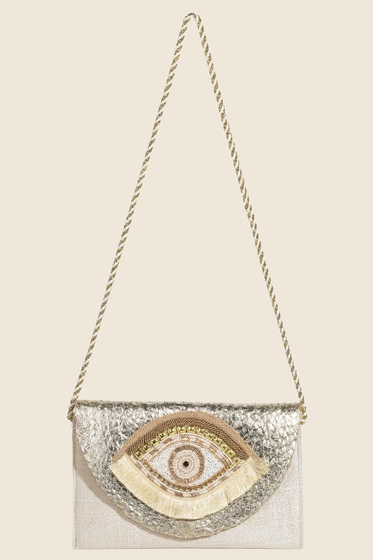 Boho Beaded Eye Pattern Envelope Bag