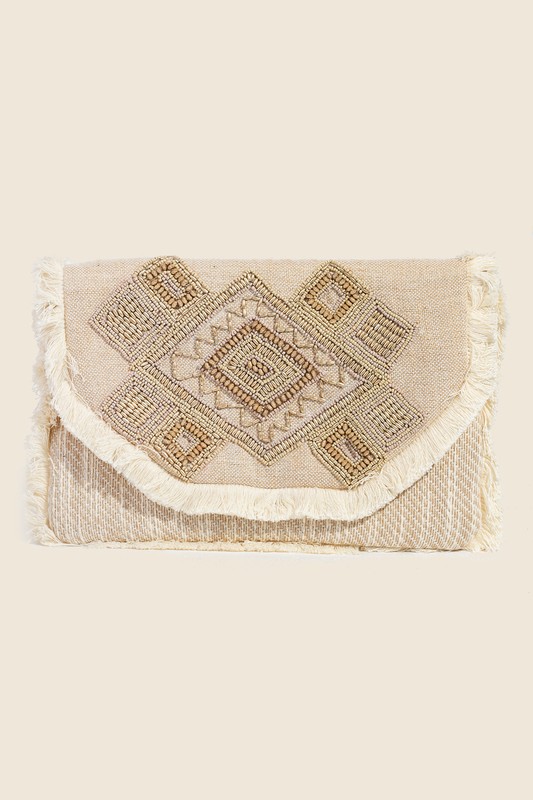 Boho Beaded Pattern Envelope Bag