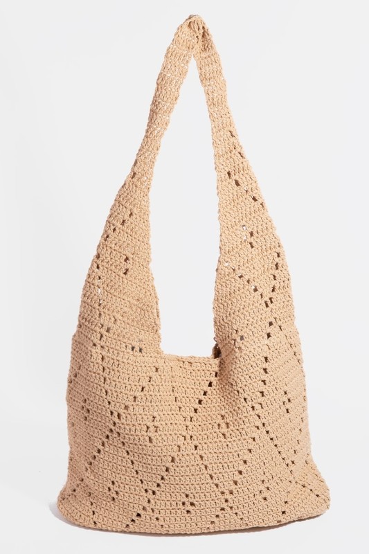 Ivory Crochet Shoulder Bag