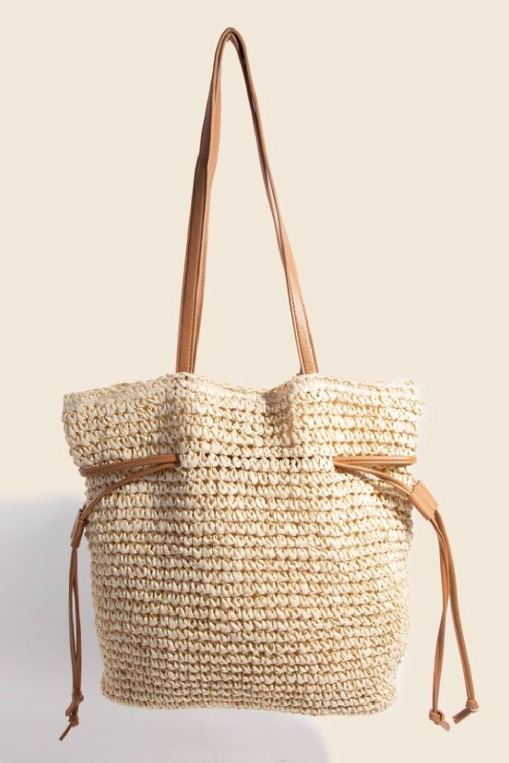 Ivory Drawstring Shoulder Bag