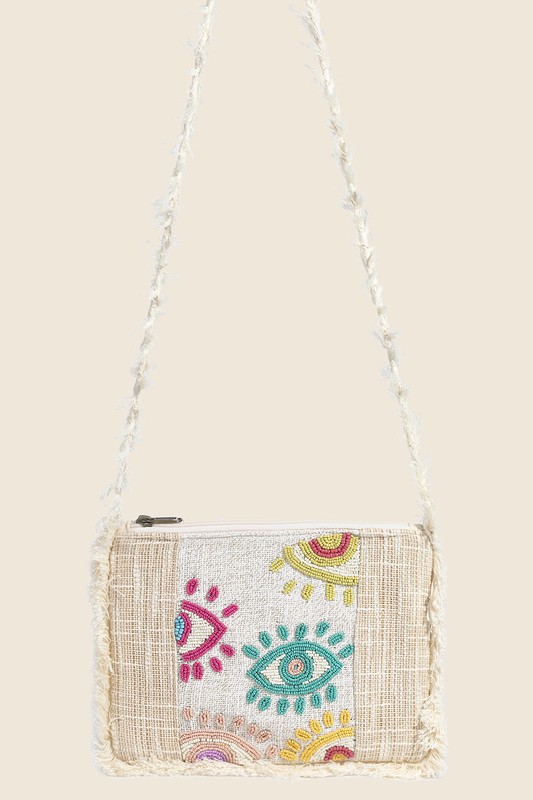 Boho Beaded Evil Eye Crossbody Bag