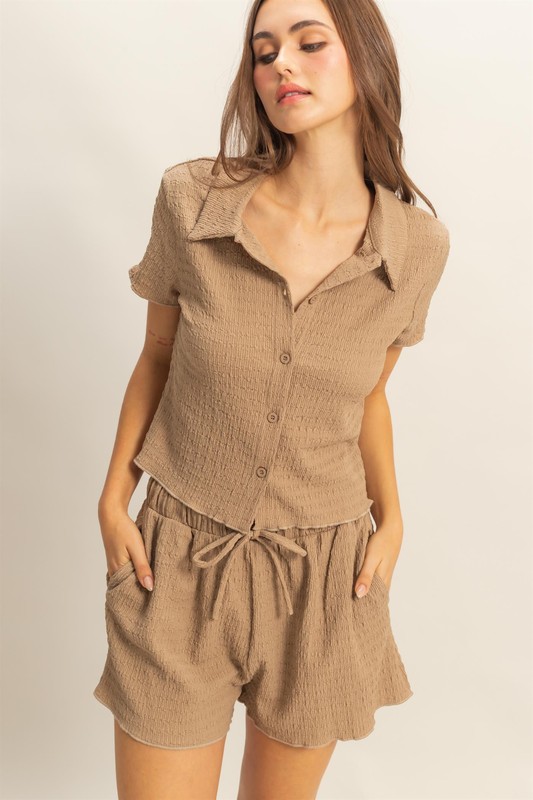 Chic Textured Two-Piece Set