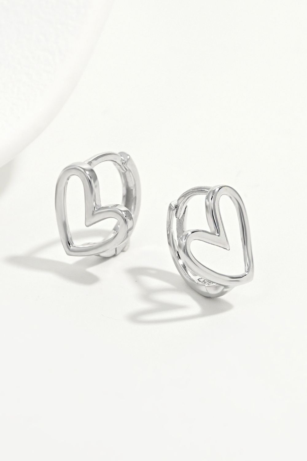 Minimal Silver Love Earrings
