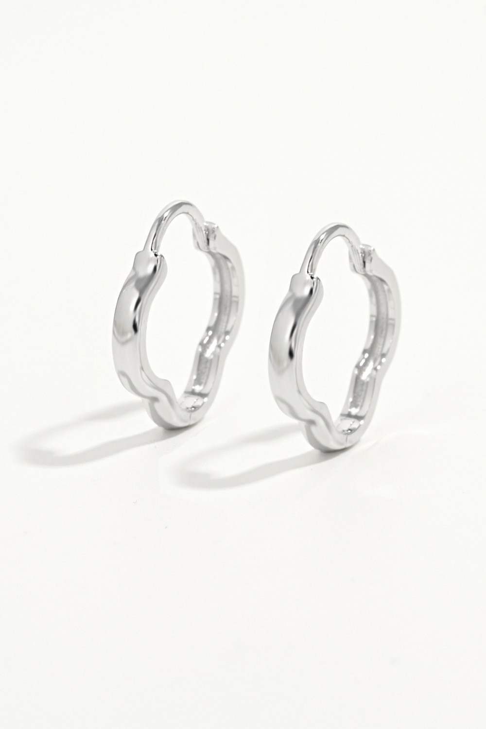 Wavy Silver Statement Earrings