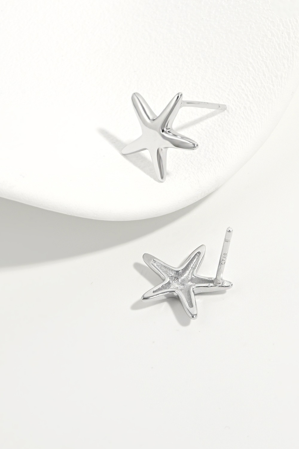 Silver Starfish Stud Earrings