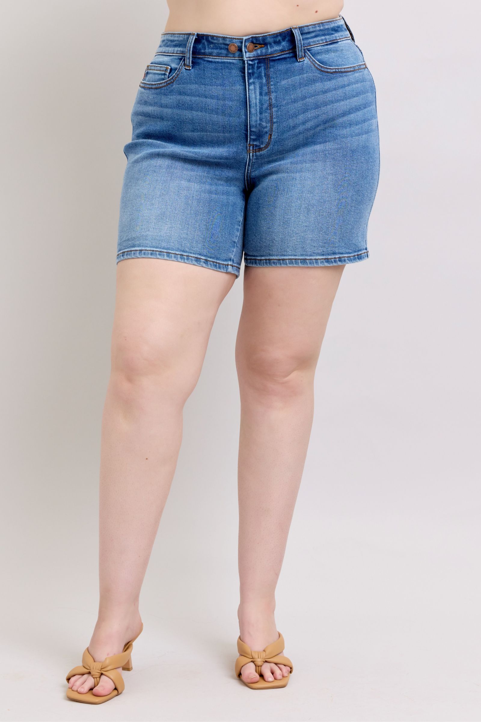 Judy Blue Full-Size 2-Button Denim Shorts with Pockets