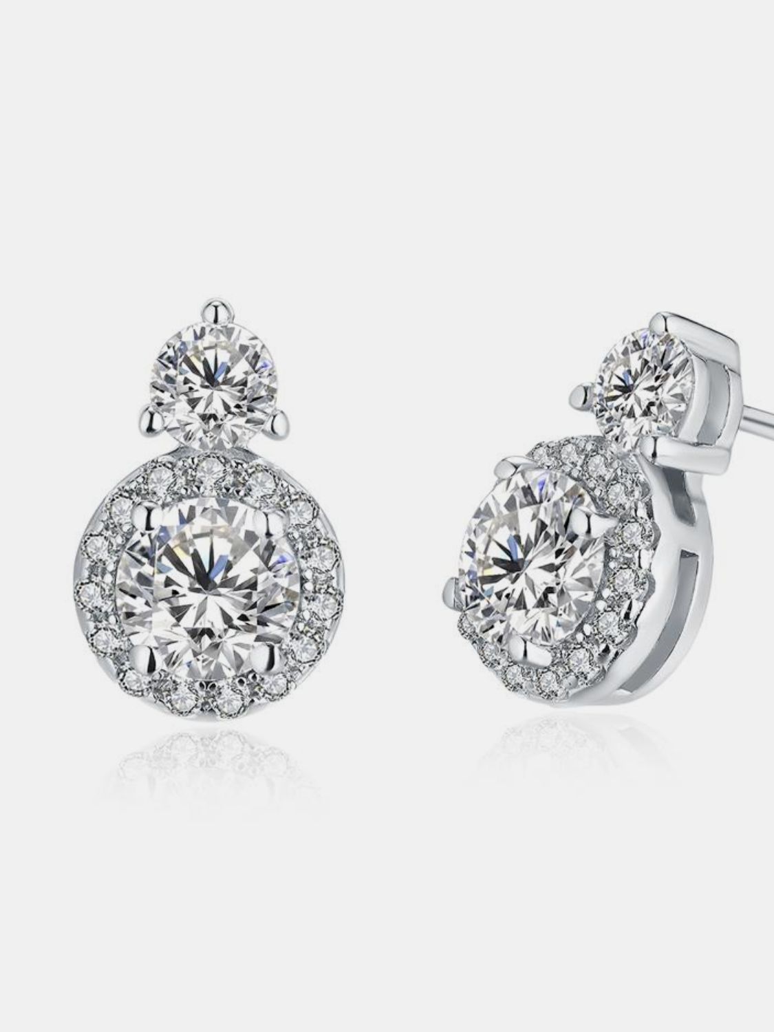 Celestia Studs – 1 Carat Moissanite Halo Earrings