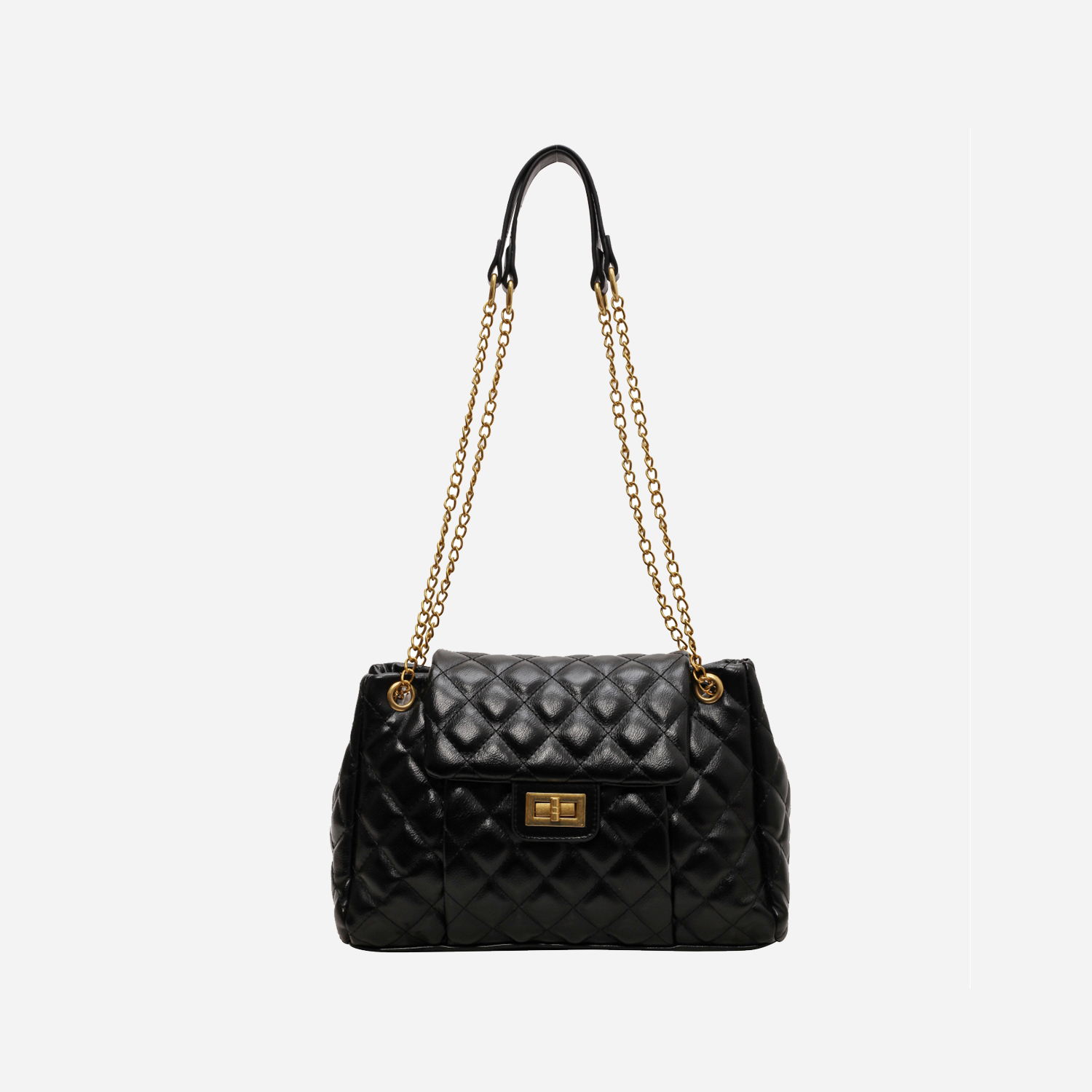 Black Quilted Chain Handbag
