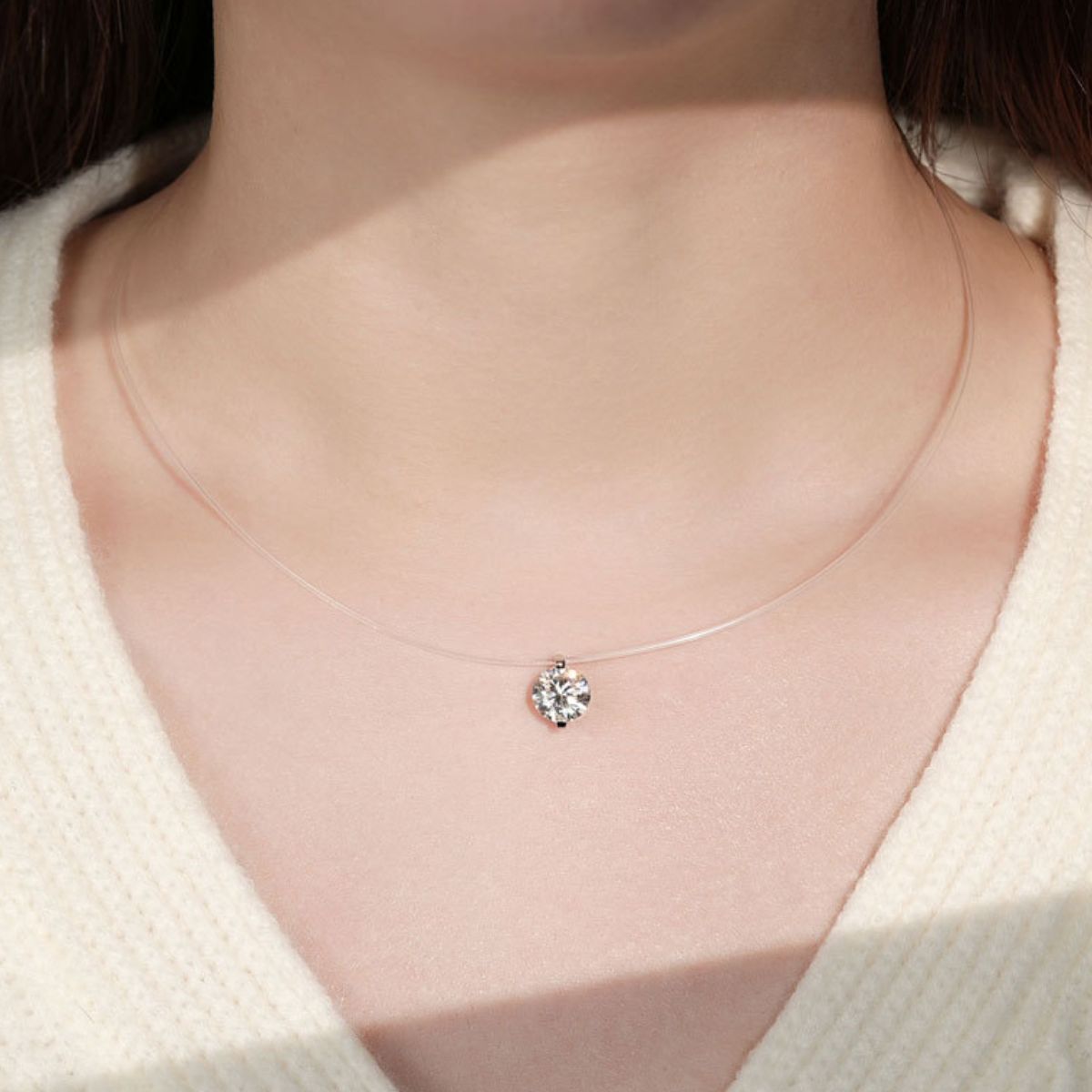 Celeste Invisible Diamond Necklace