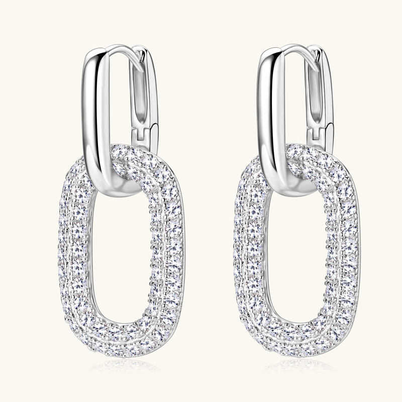 Sparkling Silver Chain Earrings