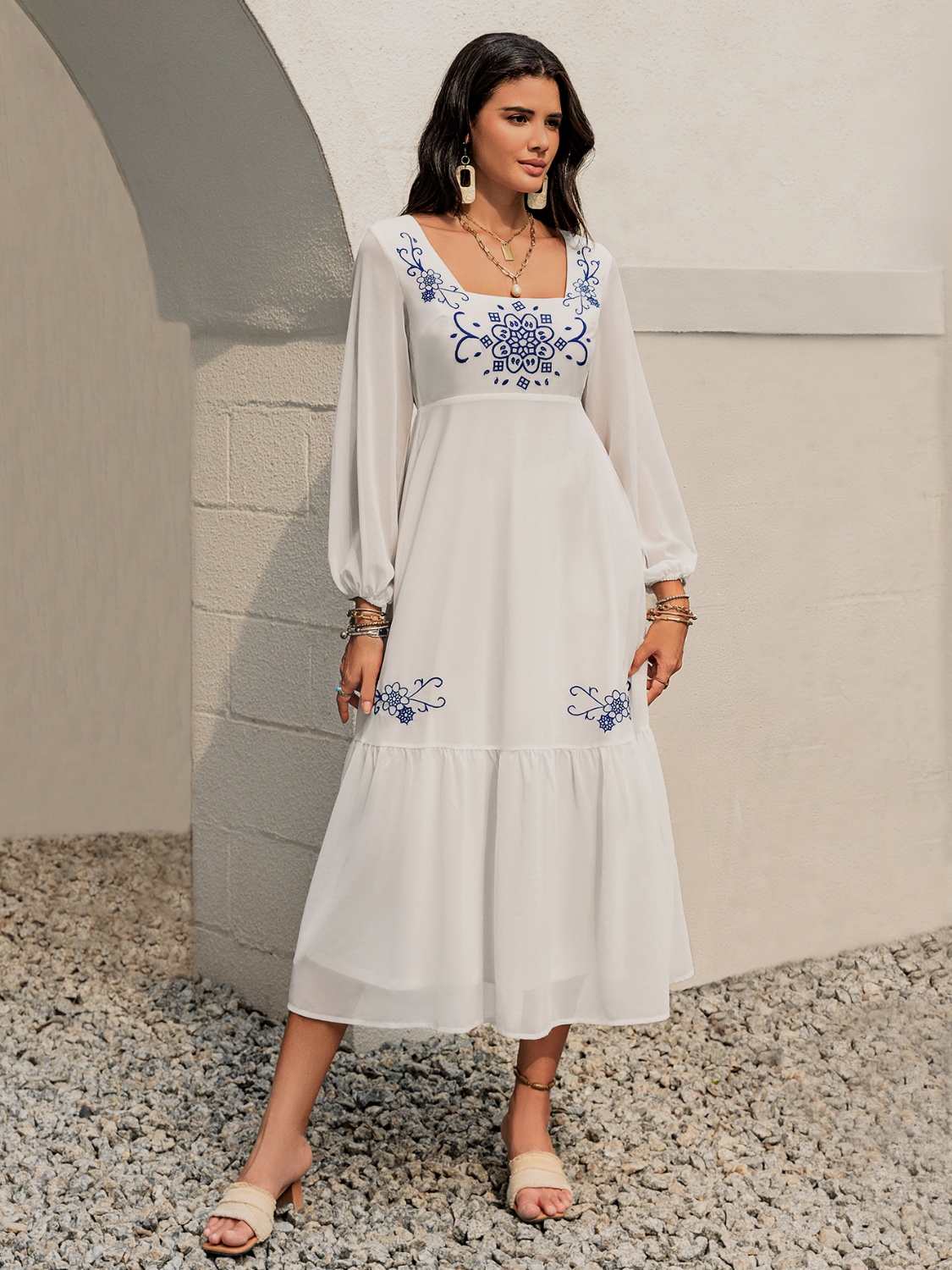 Boho Chic Embroidered Maxi Dress