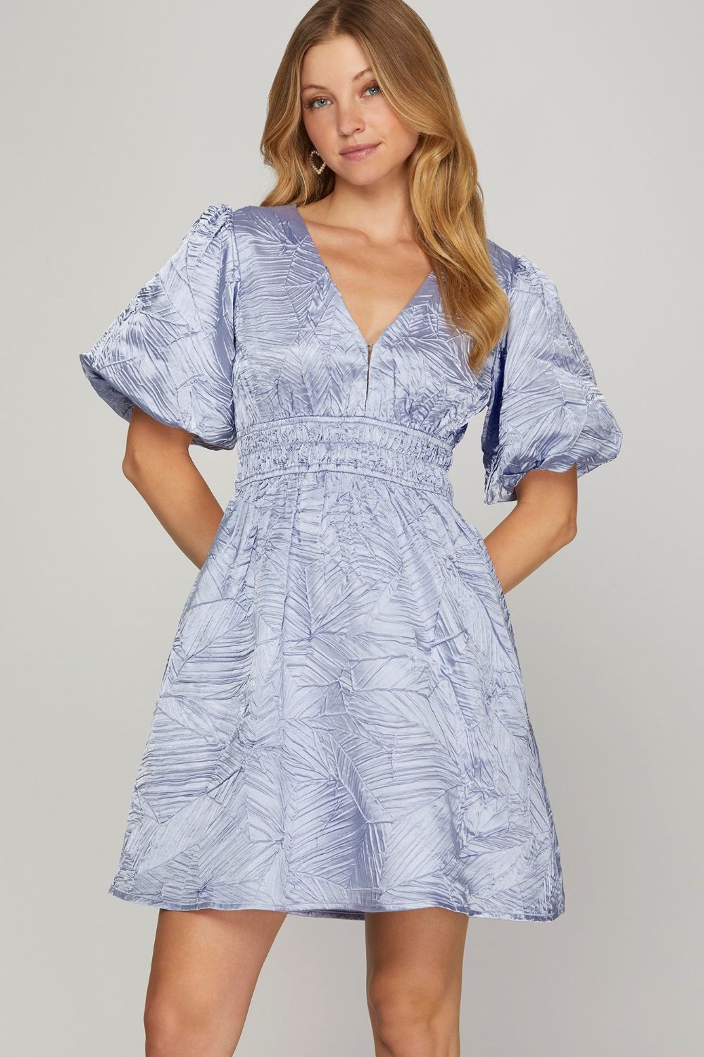 Sky Luxe Crinkle Mini Dress