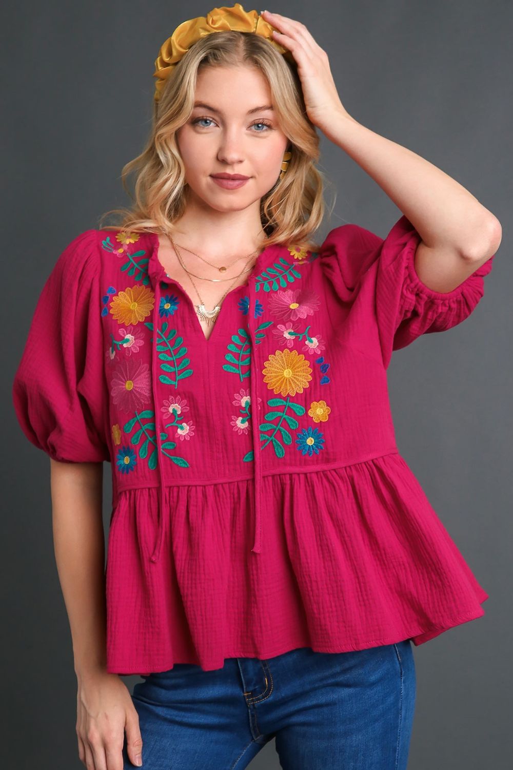 Floral Lace Velvet Raglan Sleeve Top