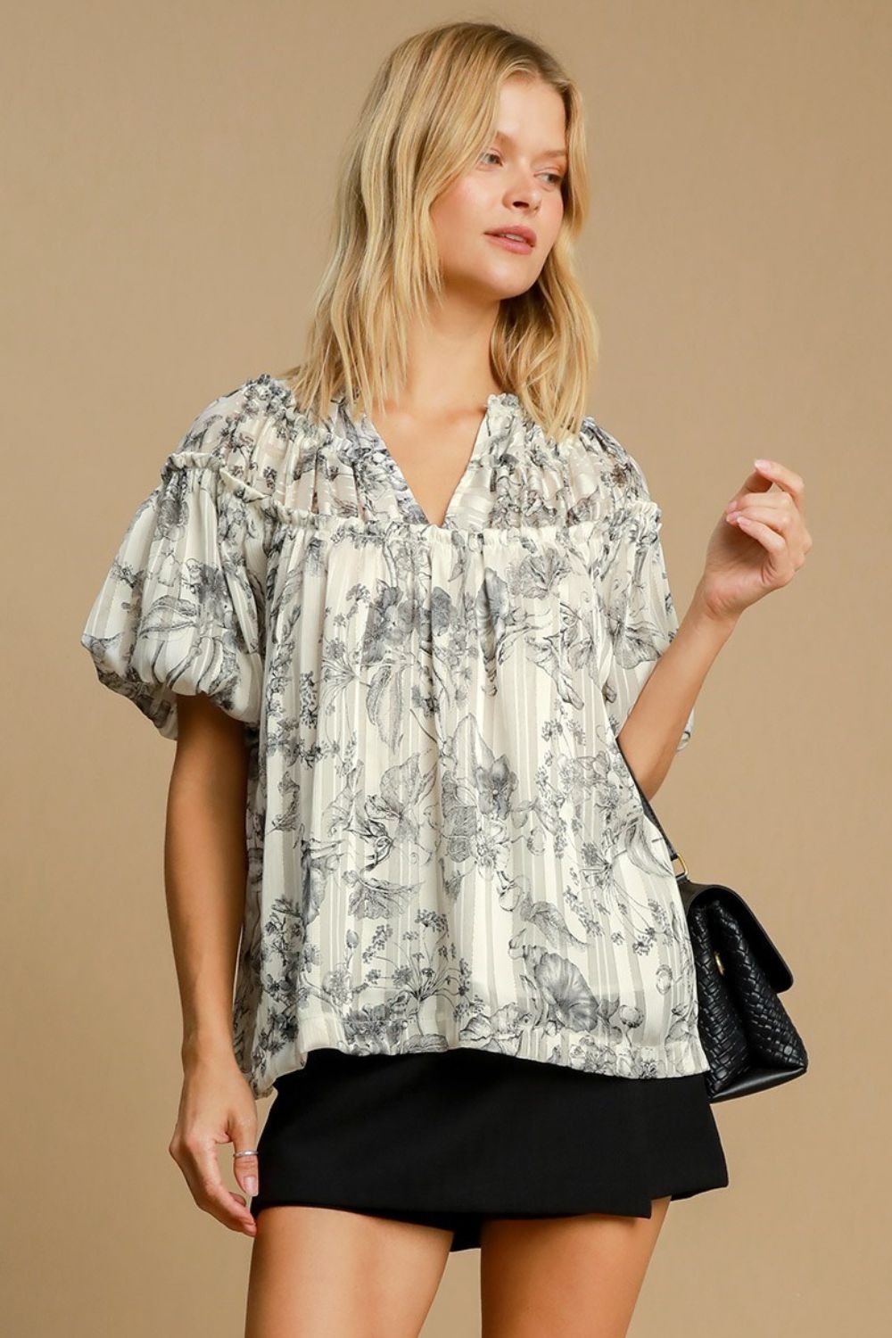 Exclusive Floral Ruffle Blouse