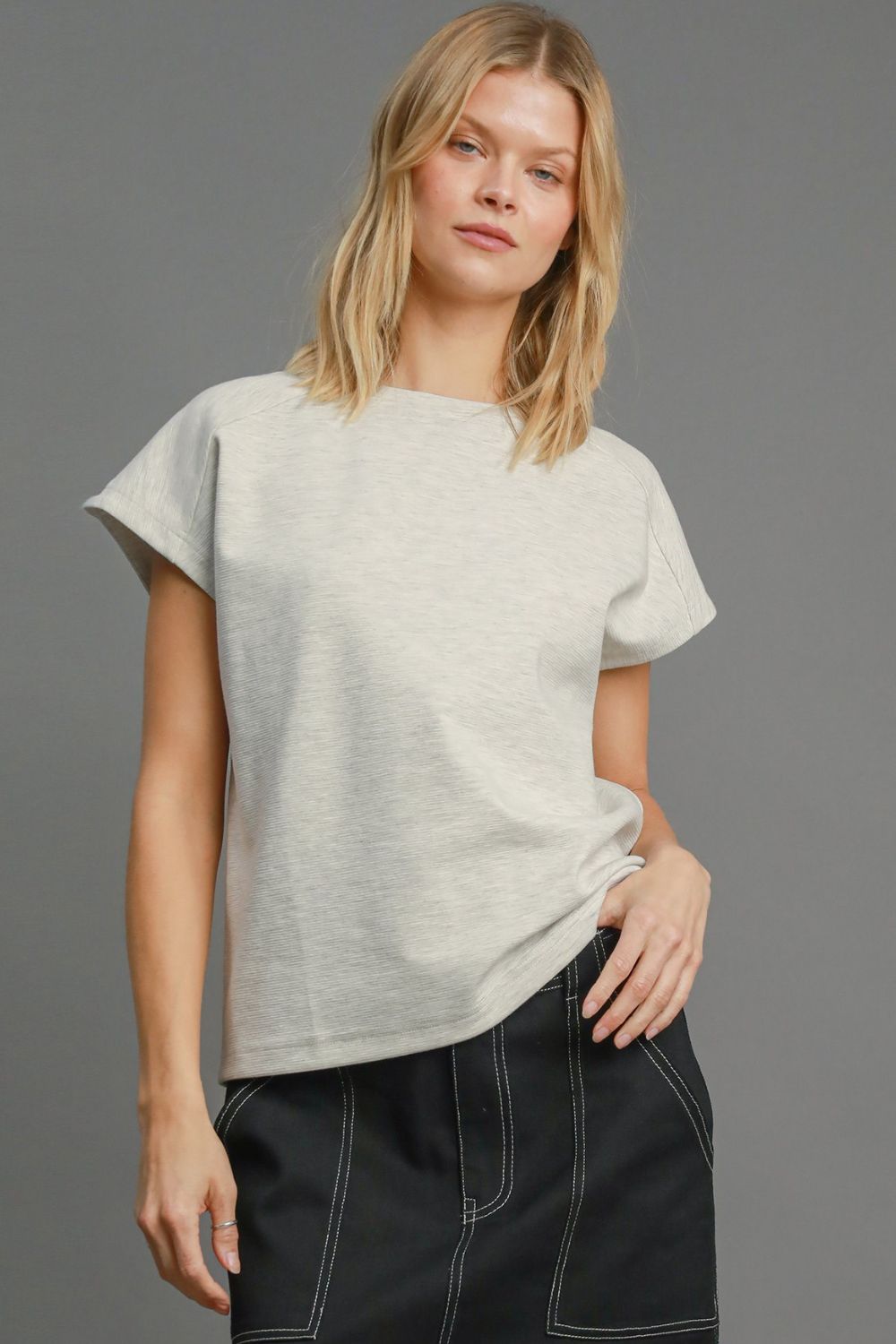 Minimalist Ribbed Knit T-Shirt