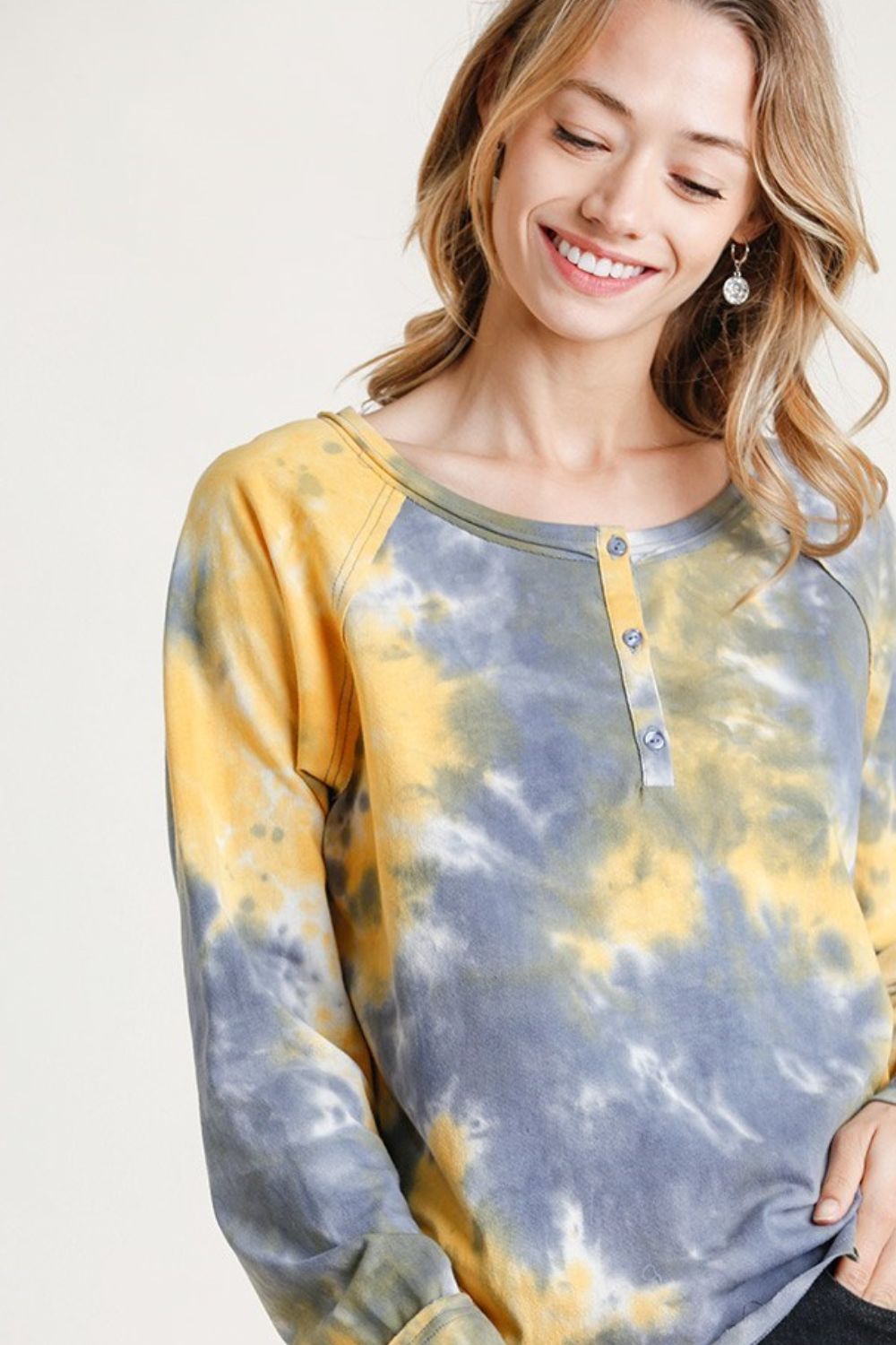 Tie-Dye Raglan Long Sleeve Top