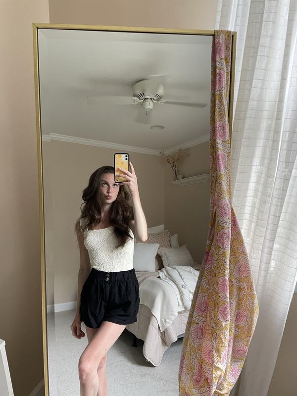 This tank has been a staple in my closet for the last two years now. It’s stretchy and soft, works with casual or dressy outfits and I don’t need to wear a bra with mine! I have it in so many colors and can’t recommend it enough to anyone who hasn’t bought just one yet!
